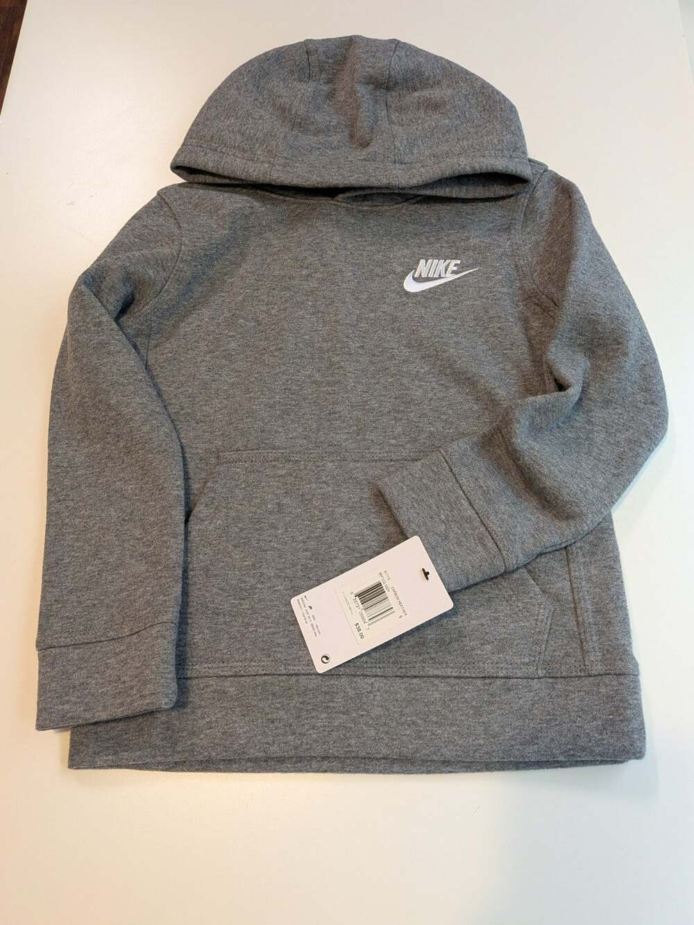 Nike All Kids Fit Sportswear Club Fleece Hoodie Sweatshirt Grey New